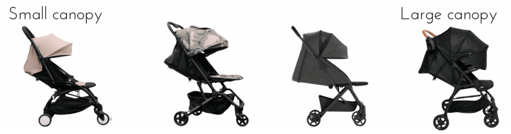 Stroller canopy size comparison